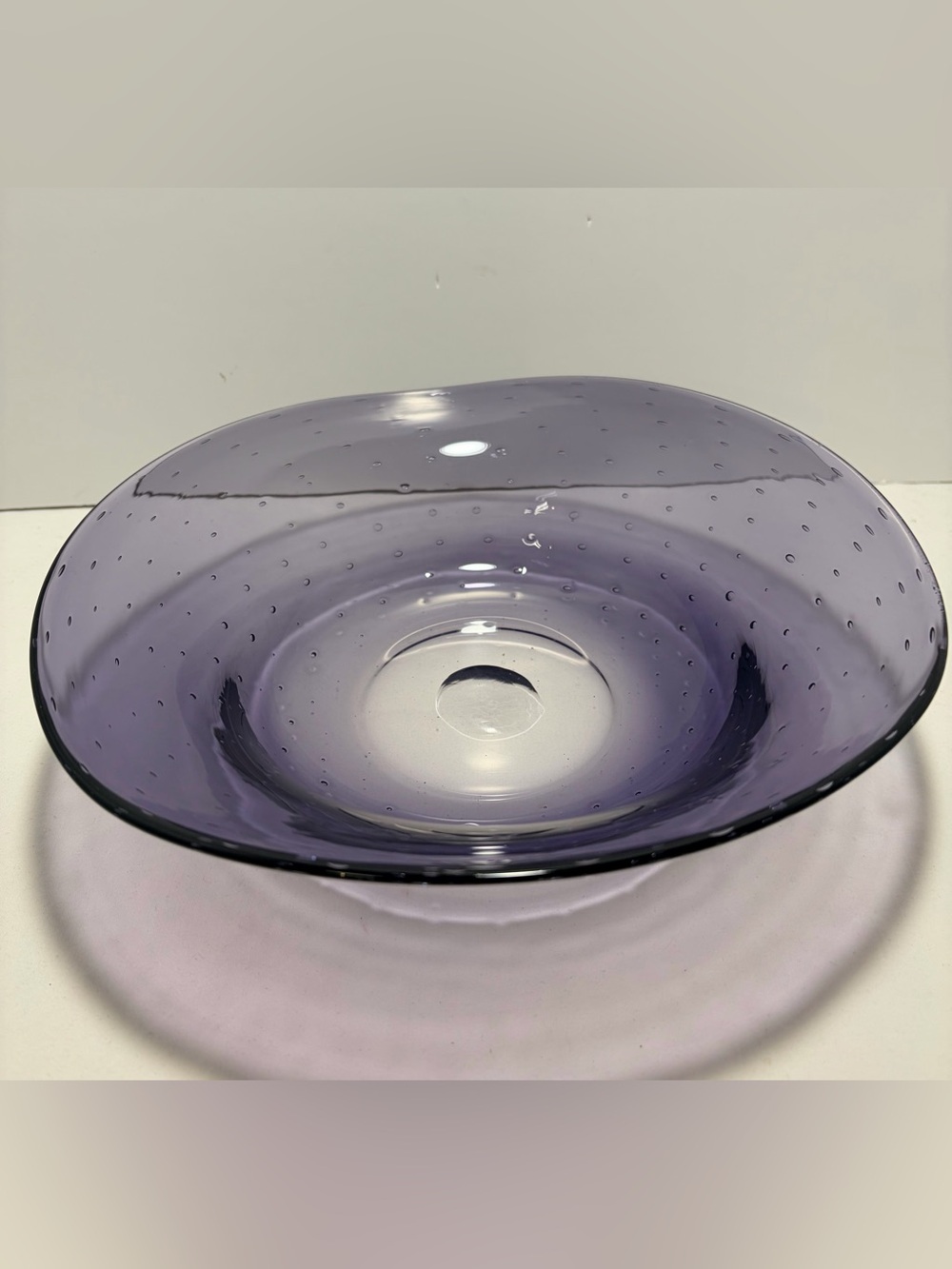 Purple Glass Bubble Bowl Decorative Accent Bowl
